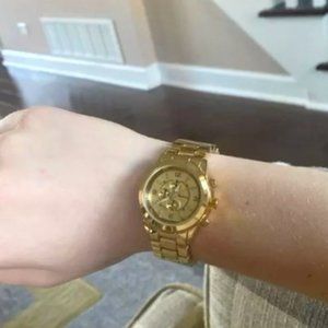 WOMENS CLASSIC 3-DIAL METAL WATCH